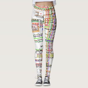 Colourful electric scheme leggings