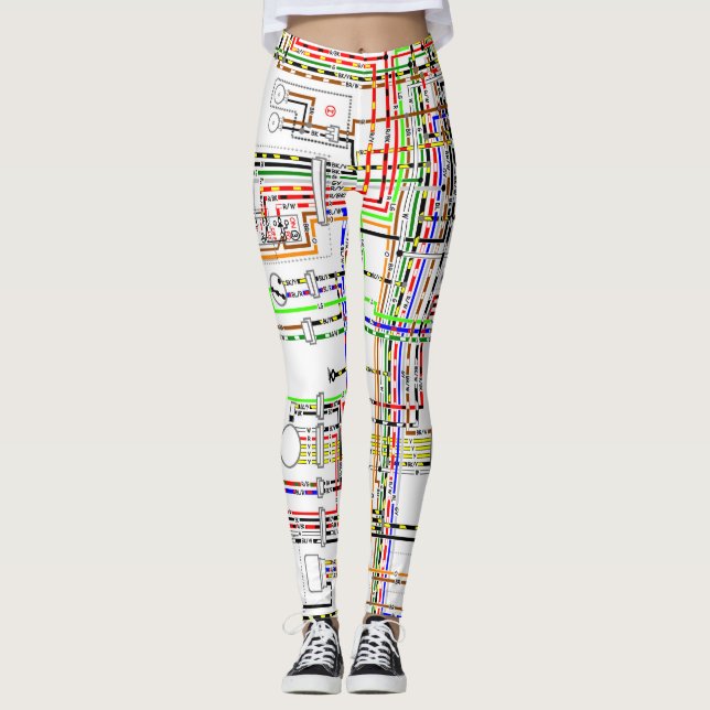 Colourful electric scheme leggings (Front)