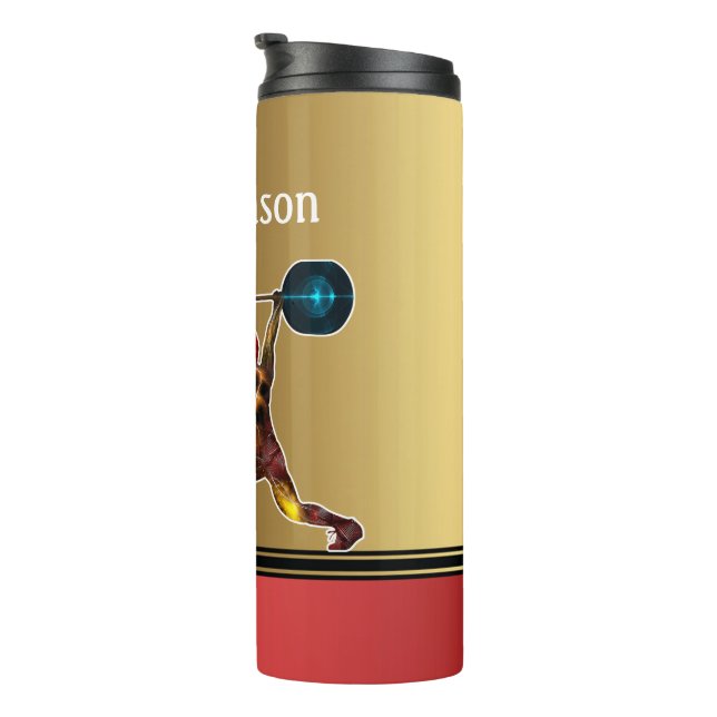 Colourful Electrified Bodybuilder personalise Thermal Tumbler (Rotated Right)