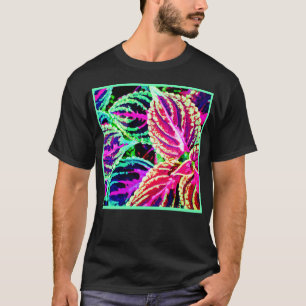 Colourful Elegance Leaves Pattern T-Shirt
