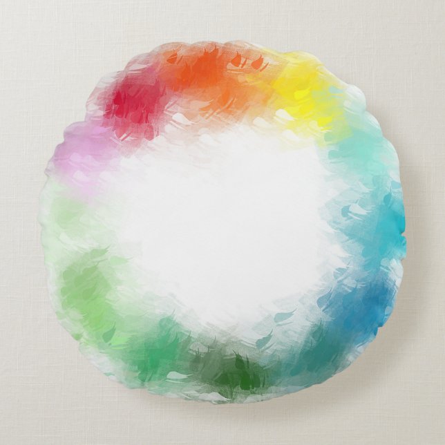 Colourful Elegant Blank Template Custom Modern Round Cushion (Front)