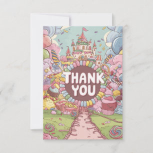 Colourful Elegant Candyland thank you card 