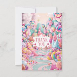 Colourful Elegant Candyland thank you card