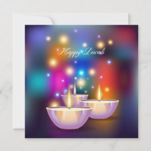 Colourful Elegant Diwali deepas Invitation
