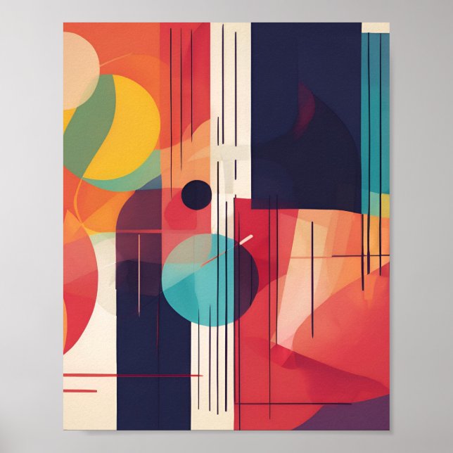 Colourful Elegant Geometric Style Art Print (Front)