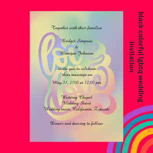 colourful elegant lgbtq love Wedding Invitation