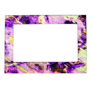 Colourful Elegant Marble Purple Pink and Gold Magnetic Frame