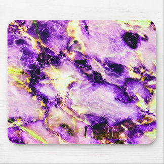 Colourful Elegant Marble Purple Pink and Gold Mouse Pad