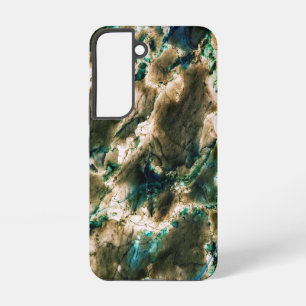 Colourful Elegant Marble Tan Brown and Aqua Samsung Galaxy Case