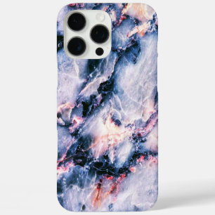 Colourful Elegant Marble White Blue and Pink iPhone 16 Pro Max Case