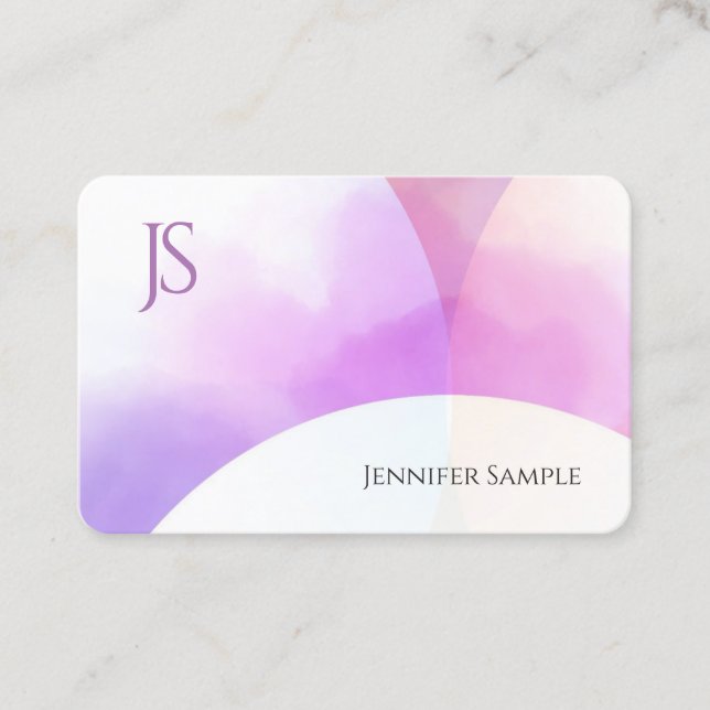 Colourful Elegant Modern Minimalist Monogram Simpl Business Card (Front)