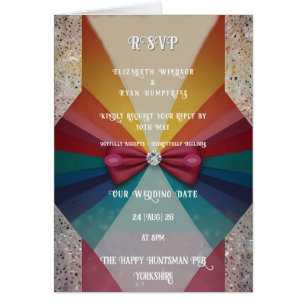 Colourful Elegant Rainbow Wedding Invitation 