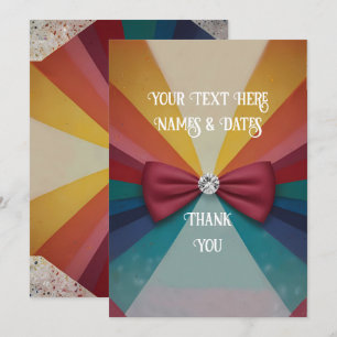 Colourful Elegant Rainbow Wedding Thank You Card