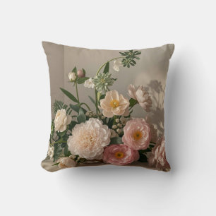 Colourful Elegant vintage-inspired flowers  Cushion