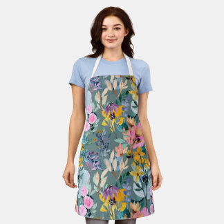 colourful elegant water All-Over Print Apron Mediu