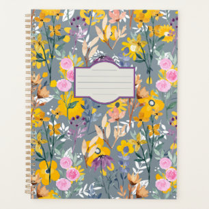 colourful elegant watercolor floral daily planner