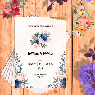 Colourful Elegant Wedding Invitation Portrait