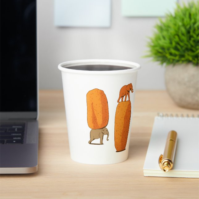 Colourful Elephant Balance Art Paper Cups (Insitu)