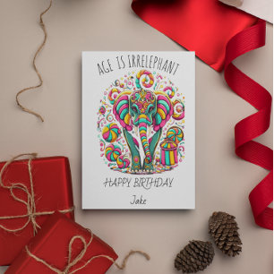 Colourful Elephant Birthday Card for a Joyful Cele