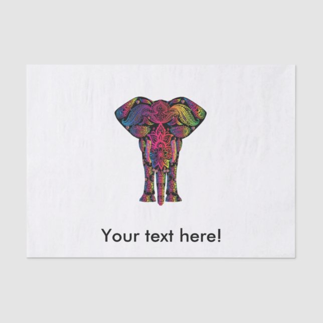 Colourful elephant cartoon tissue paper (Front)