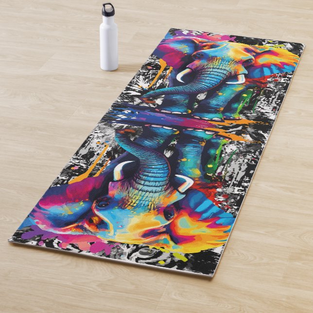 Colourful Elephant - Elephant Yoga Mats (In Situ)