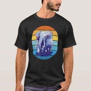 Colourful Elephant in Retro Pastel Colours For Zoo T-Shirt