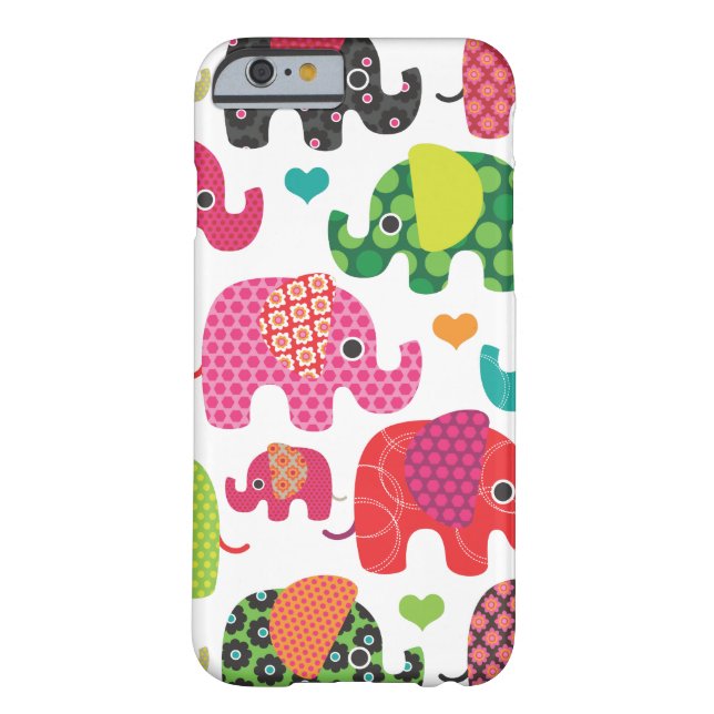 Colourful elephant kids pattern iPhone 6 case (Back)