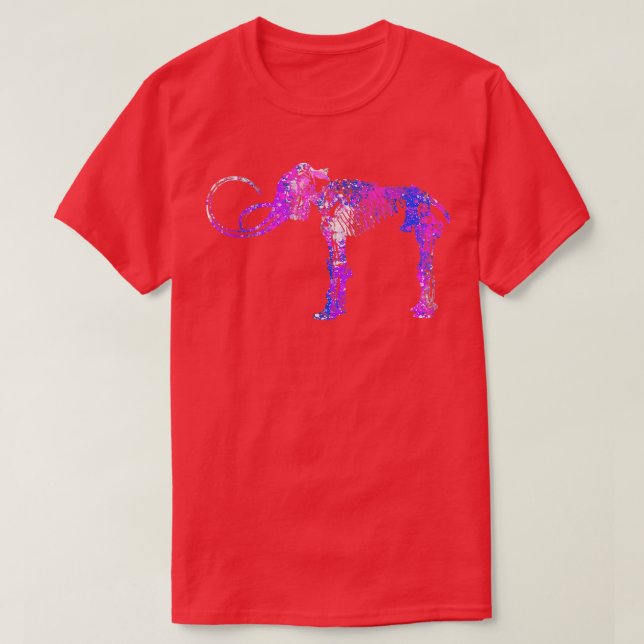 Colourful Elephant Mammoth Skeleton Bones T-Shirt (Design Front)