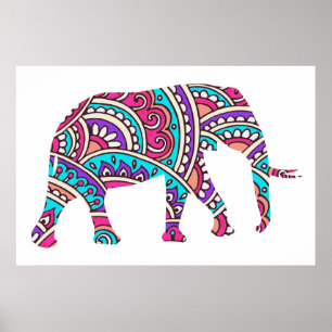 Colourful elephant poster