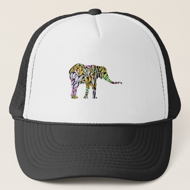 Colourful Elephant Trucker Hat (Front)