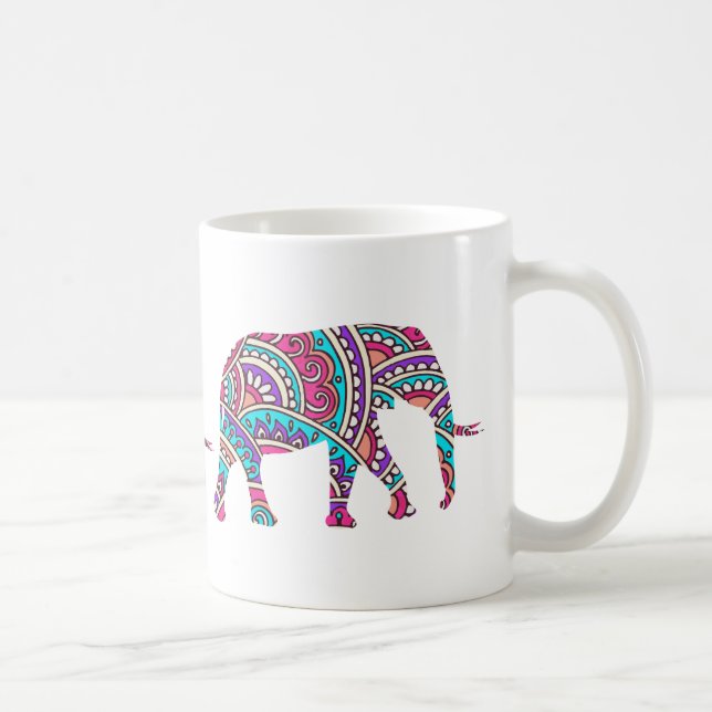 Colourful elephants coffee mug (Right)