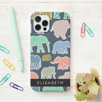 Colourful Elephants, Elephant Pattern, Your Name