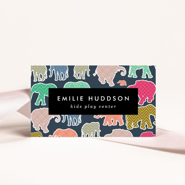 Colourful Elephants, Play Centre, Activity Centre Business Card (Creator Uploaded)