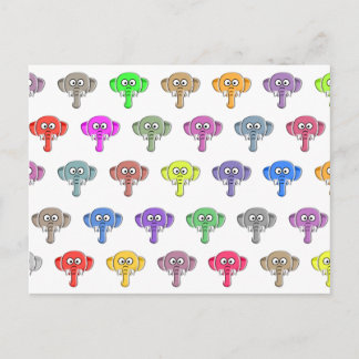 Colourful Elephants Postcard