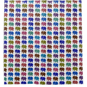 colourful elephants shower curtain