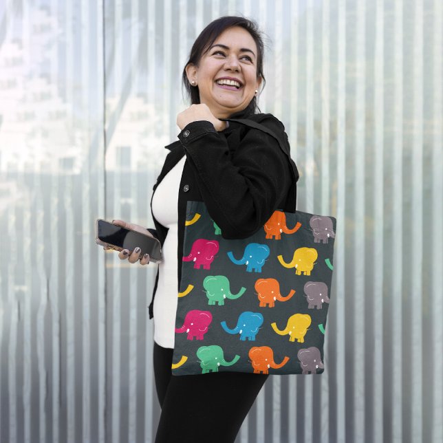 Colourful elephants tote bag (Creator Uploaded)