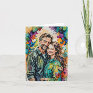 Colourful Embrace - A Father's Day Tribute Card
