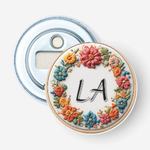 Colourful Embroidered Alphabet Design Bottle Opener