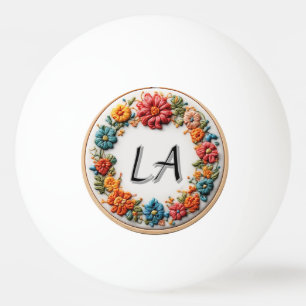 Colourful Embroidered Alphabet Design Ping Pong Ball