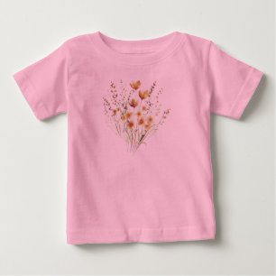 Colourful Embroidery Wildflower Bouquet Baby T-Shirt