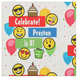 Colourful Emoji Birthday Party Kids or Boys Custom Fabric