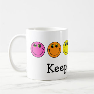 Colourful Emoji Faces Keep Smiling Coffee Mug