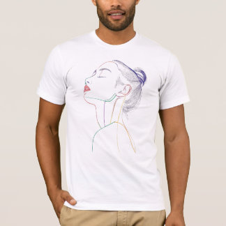 Colourful Emotions | Premium Line Art Girl Illustr T-Shirt