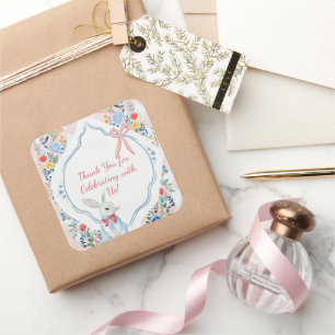 Colourful Enchanted Alice in Wonderland Birthday  Square Sticker
