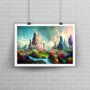 Colourful Enchanted Alien Fantasy Nature Landscape Photo Print