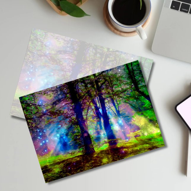 Colourful Enchanted Forest Rainbow Nature Thank Yo Card (Creator Uploaded)