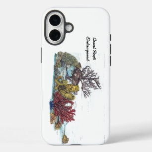Colourful Endangered Hand Painted Coral Reef iPhone 16 Plus Case