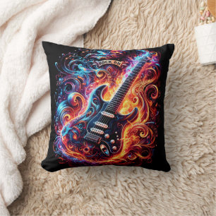 Colourful, energetic guitar vibe cushion