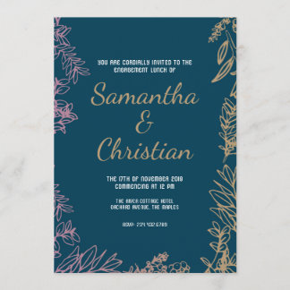 Colourful Engagement Lunch Party Invitation