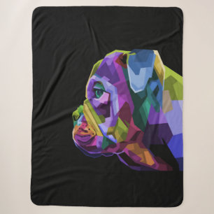 Colourful English Bulldog   Bulldog Lover Gift Ide Sherpa Blanket